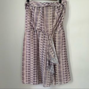 LA Made Strapless Dress Ruffle Batik Print Womens Small with Flaw